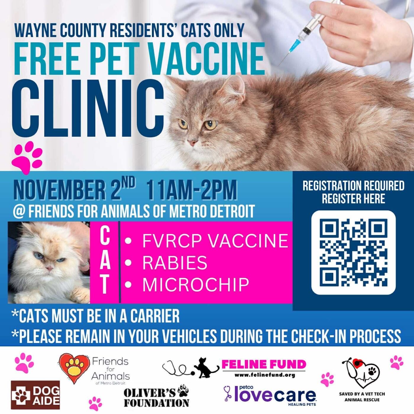 Free Cat Vaccine Clinic - Friends for Animals of Metro Detroit
